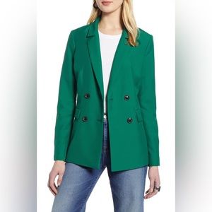 Nordstrom Halogen Double Breasted Blazer - Oversized - Ultra Green - Size XS